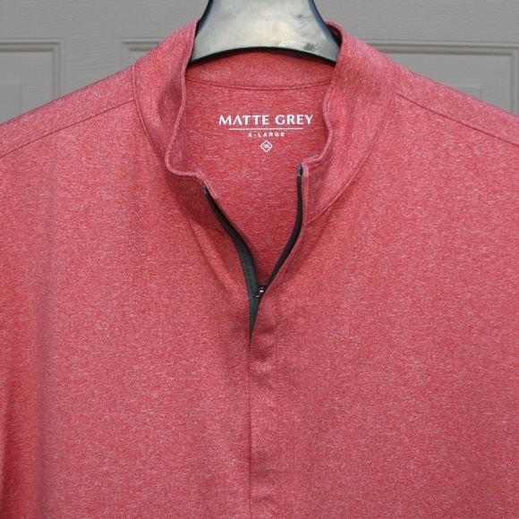 Men's Matte Grey Hightower Half Zip Red Jacket XL - Picture 3 of 4